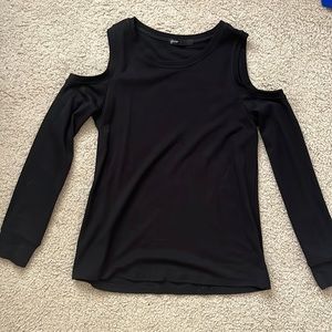 black, gibson brand, open shoulder long sleeve, size small
